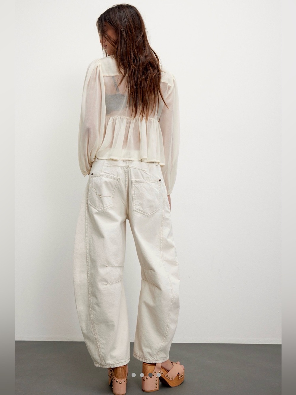 Free People We the Free Good Luck Barrel Jeans  size 30 - Picture 3 of 7